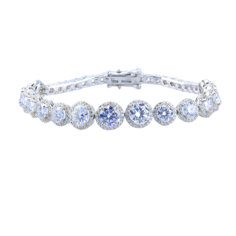 S925 Sterling Silver D-Color Moissanite Integrated Luxury Handmade Bracelet