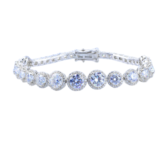 S925 Sterling Silver D-Color Moissanite Integrated Luxury Handmade Bracelet